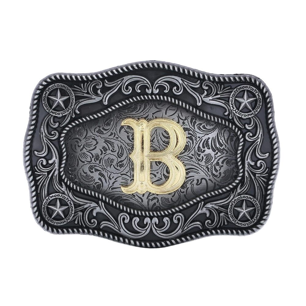 4109 Western Belt Buckles , Initial Letters B Custom Texas Cowboy Belt